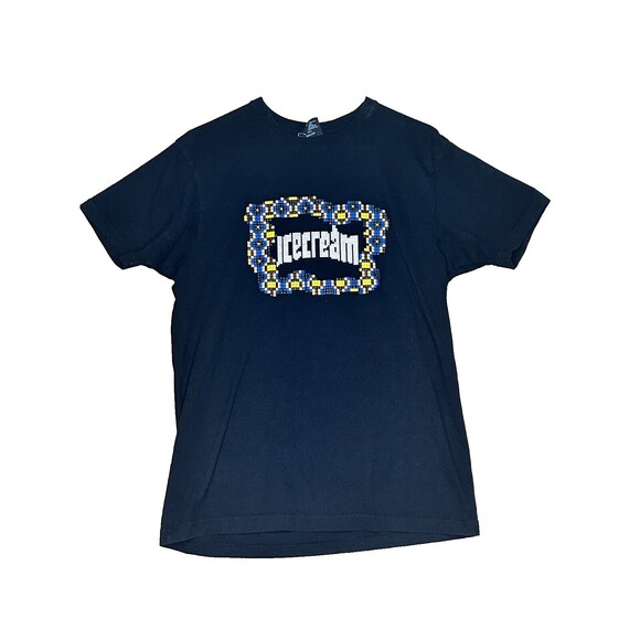 Icecream Billionaire Boys Club Men's Shirt Black Short Sleeve Flag 441-3202 - Picture 1 of 6